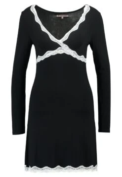 Anna Field Heidi Long Sleeves Viscose Nightdress - Chemise De Nuit / Nuisette - Black -Anna Field Promos Boutique 32fa00dfae104f94a6dcda686bd2fdf8