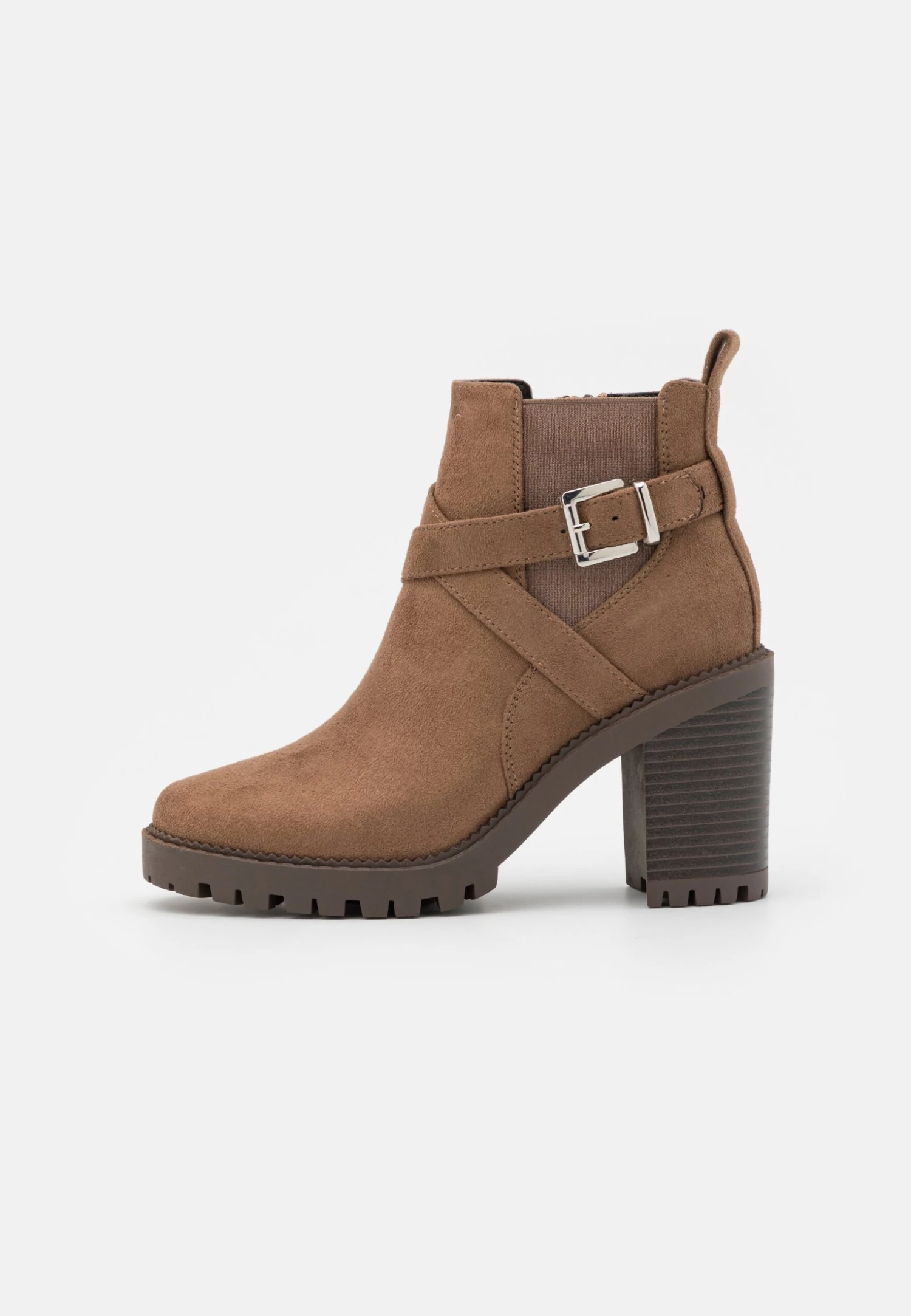 Bottines À Talons Hauts - Taupe 2 Bottines À Talons Hauts - Taupe – Image 2