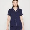 Anna Field Button Through Pj Set - Pyjama - Blue/White